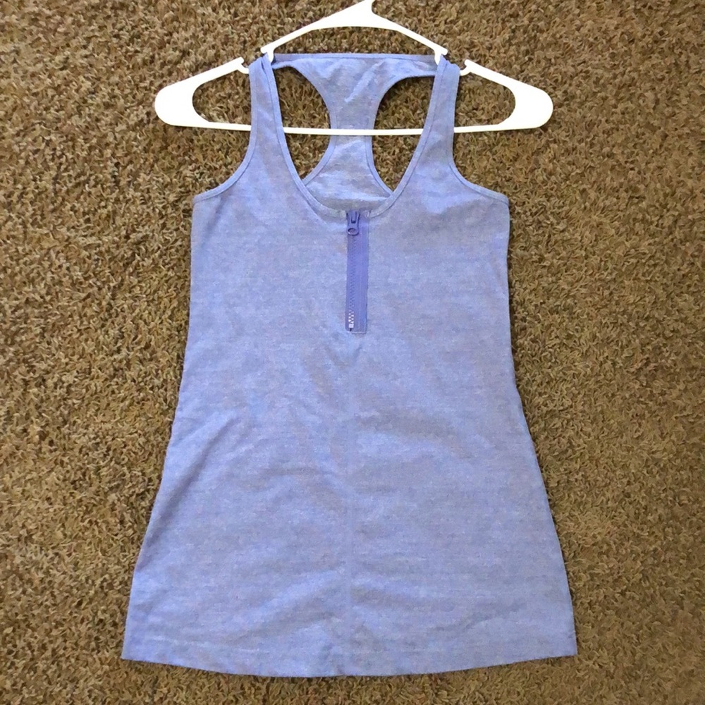 Lululemon cool racer back I special edition zip front lavender periwinkle size 4
